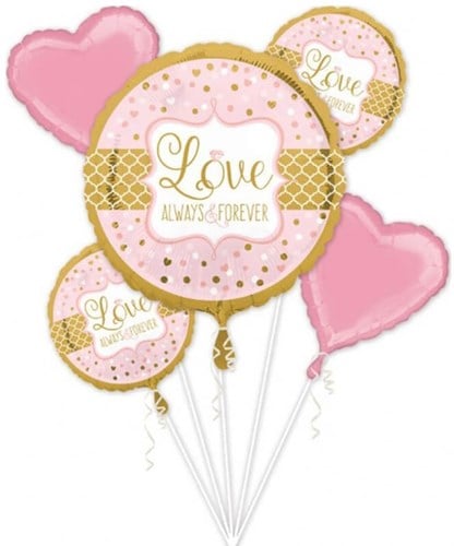 Set Folieballonnen Goud/Roze (5st)