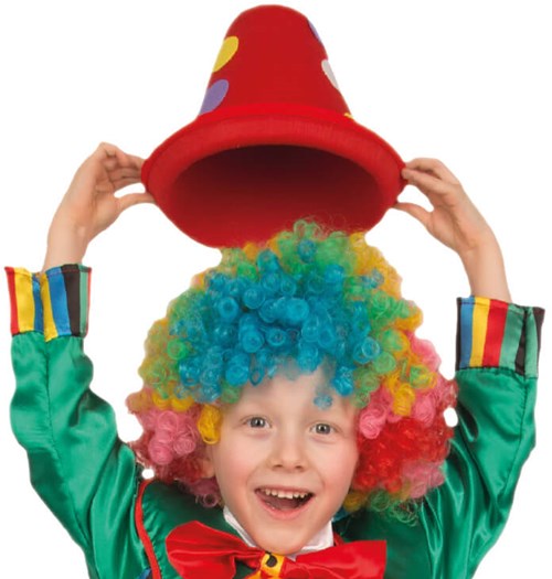 Clownshoed Rood met stippen (Vilt)