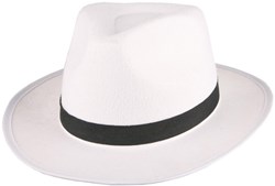 Hoed Al Capone Vilt Wit