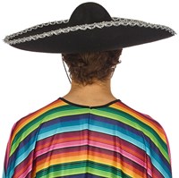 Sombrero Zwart Vilt (60cm) (achterkant)