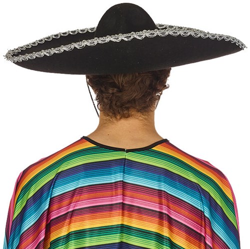 Sombrero Zwart Vilt (60cm) (achterkant)