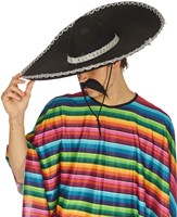 Sombrero Zwart Vilt (60cm) (zijkant)