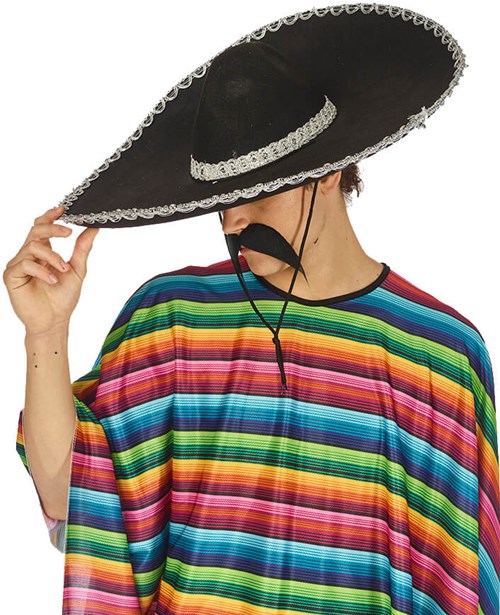 Sombrero Zwart Vilt (60cm) (zijkant)