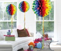 Decoratie Fluffy Bol Regenboog 30cm-2