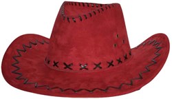 Cowboyhoed Suede Rood 