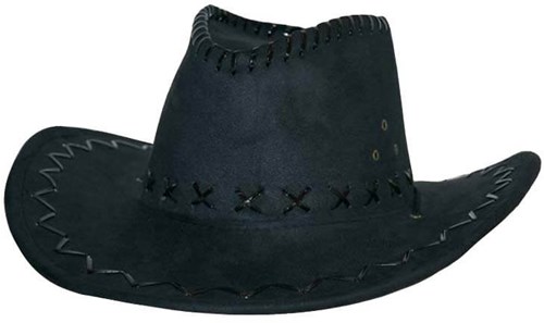 Cowboyhoed Suede Zwart