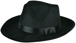 Hoed Borsalino Velours Zwart(Gangster)