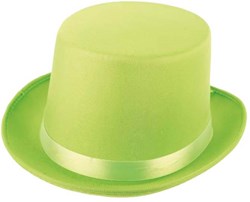 Hoge Hoed Gala Satijn Neon Groen