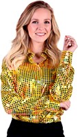 Dames Disco Blouse Yellow Rainbow (1)
