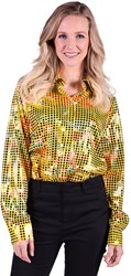 Dames Disco Blouse Yellow Rainbow