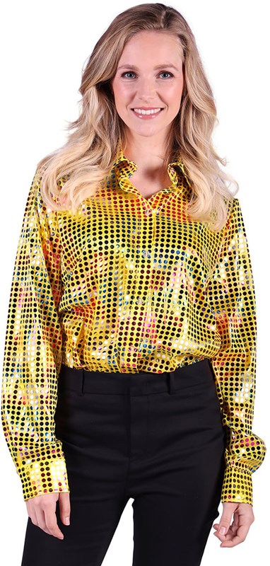 Dames Disco Blouse Yellow Rainbow