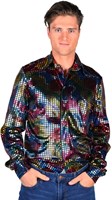Heren Disco Blouse Black Rainbow