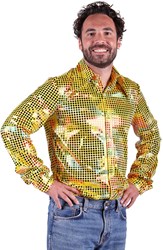 Heren Disco Blouse Yellow Rainbow