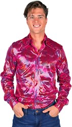 Heren Disco Blouse Pink Rainbow