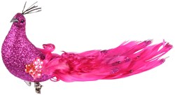 Decoratie Broche Vogel Glitter Pink