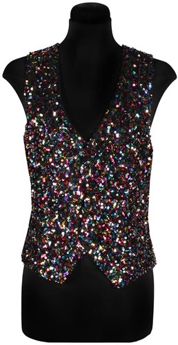 Dames Gilet Multicolour Pailletten Luxe