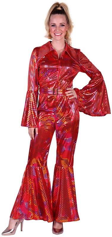 Disco Jumpsuit Red Rainbow