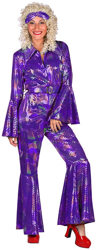 Disco Jumpsuit Purple Rainbow