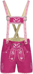 Dames Lederhose Suede Pink
