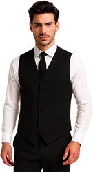 Heren Gilet Luxe Uni Zwart