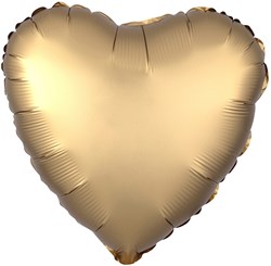 Folieballon Mat Metallic Hart Goud