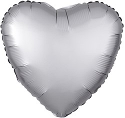 Folieballon Mat Metallic Hart Zilver