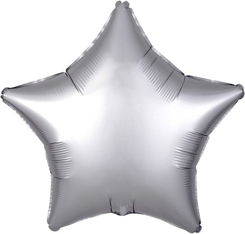 Folieballon Mat Metallic Ster Zilver