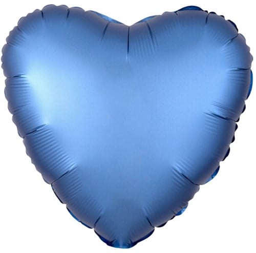 Folieballon Mat Metallic Hart Blauw