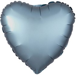 Folieballon Mat Metallic Hart Licht Blauw