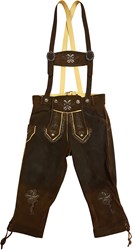 Heren Lederhose Kniebund Smokey Bruin (wildleer) 