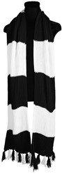 Zwart-Witte Sjaal Luxe Gebreid (230x28cm)