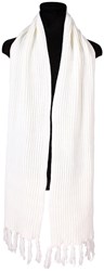 Witte Sjaal Luxe Gebreid (230x28cm)