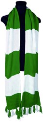 Groen-Witte Sjaal Luxe Gebreid (230x28cm)