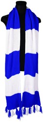 Blauw-Witte Sjaal Luxe Gebreid (230x28cm)