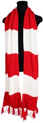 Rood-Witte Sjaal Luxe Gebreid (230x28cm)