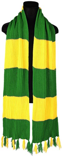 Geel-Groene Sjaal Luxe Gebreid (230x28cm)