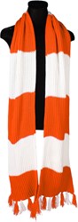 Oranje-Witte Sjaal Luxe Gebreid (230x28cm)