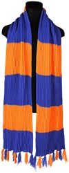 Oranje-Blauwe Sjaal Luxe Gebreid (230x28cm)