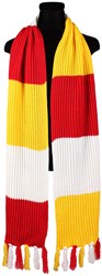Rood-Wit-Gele Sjaal Luxe Gebreid (230x28cm)
