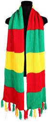 Rood-Geel-Groene Sjaal Luxe Gebreid (230x28cm)