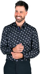 Overhemd Heren Steek Blauw-Geel