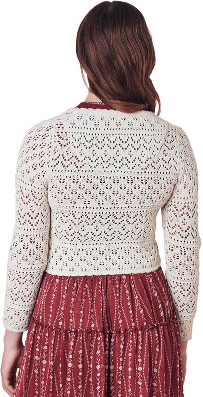 Dames Trachten Vest Ameline Ecru (achterkant)