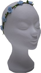 Haarbandje met Bloemen Lichtblauw met Strass 