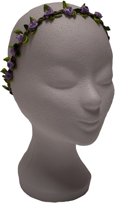 Haarbandje Bloemen Paars Satijn