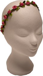 Haarbandje Bloemen Pink Satijn