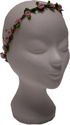 Haarbandje Bloemen Roze Satijn