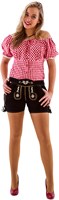 Dames Lederhose Kort Luxe Zwart 