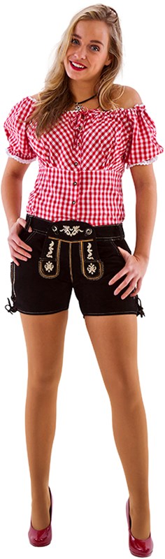 Dames Lederhose Kort Luxe Zwart 
