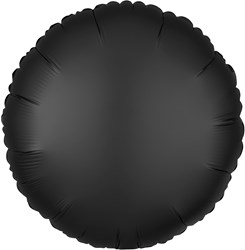 Folieballon Mat Metallic Rond Zwart (43cm)