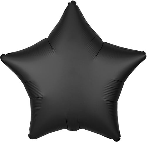 Folieballon Mat Metallic Ster Zwart (45cm)